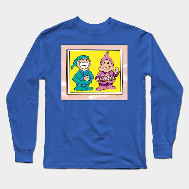 Funny Dwarf Garden Gnome Long Sleeve T-Shirt by flofin